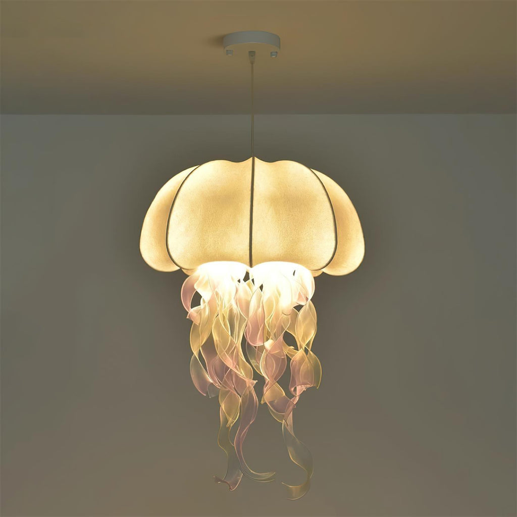 Jellyfish Pendant Light with Iridescent Ribbons