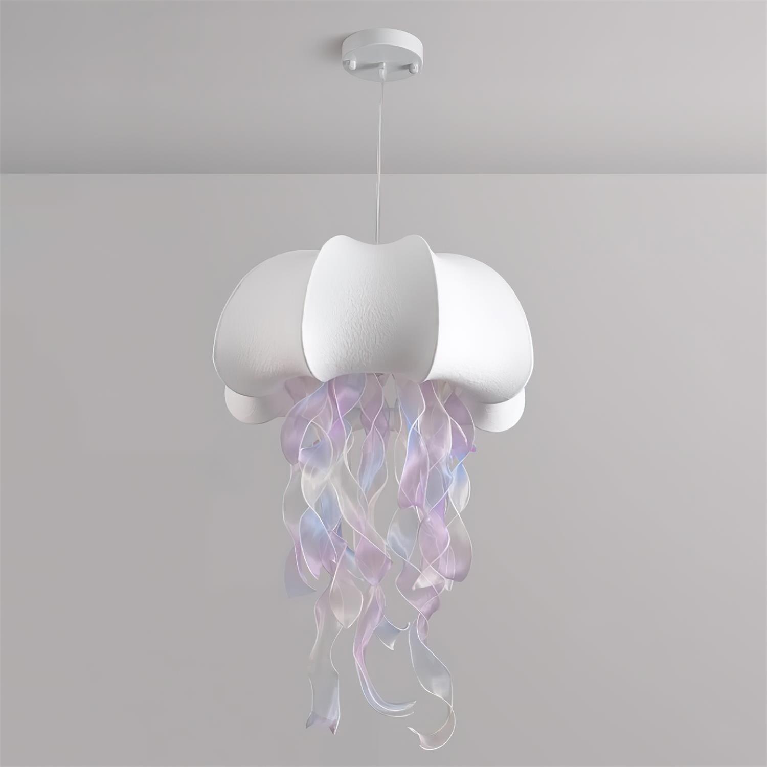 Jellyfish Pendant Light with Iridescent Ribbons
