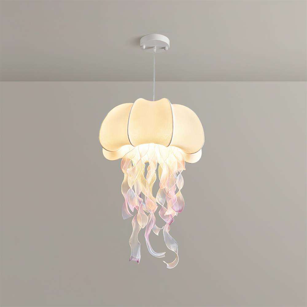 Jellyfish Pendant Light with Iridescent Ribbons