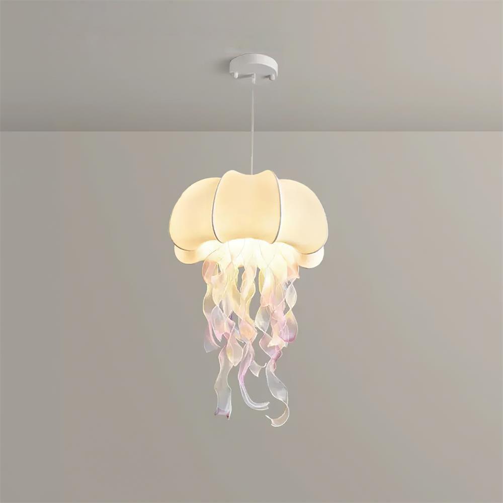 Jellyfish Pendant Light with Iridescent Ribbons