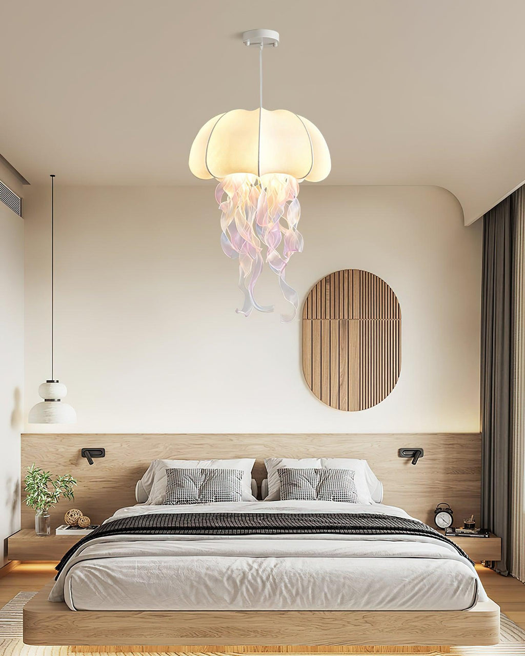 Jellyfish Pendant Light with Iridescent Ribbons