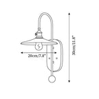 Wall Lamp Metal and Glass Smooth Globe with Wooden Backplate