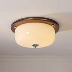 Ceiling Light Glass Flush Mount Modern Minimalist Walnut Brown