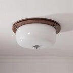 Ceiling Light Glass Flush Mount Modern Minimalist Walnut Brown
