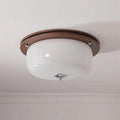 Ceiling Light Glass Flush Mount Modern Minimalist Walnut Brown