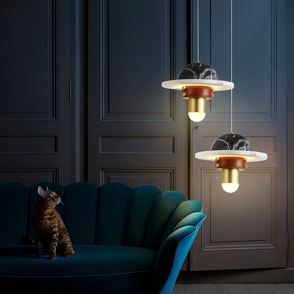 Jutta Pendant Lamp Marble Leather Fusion