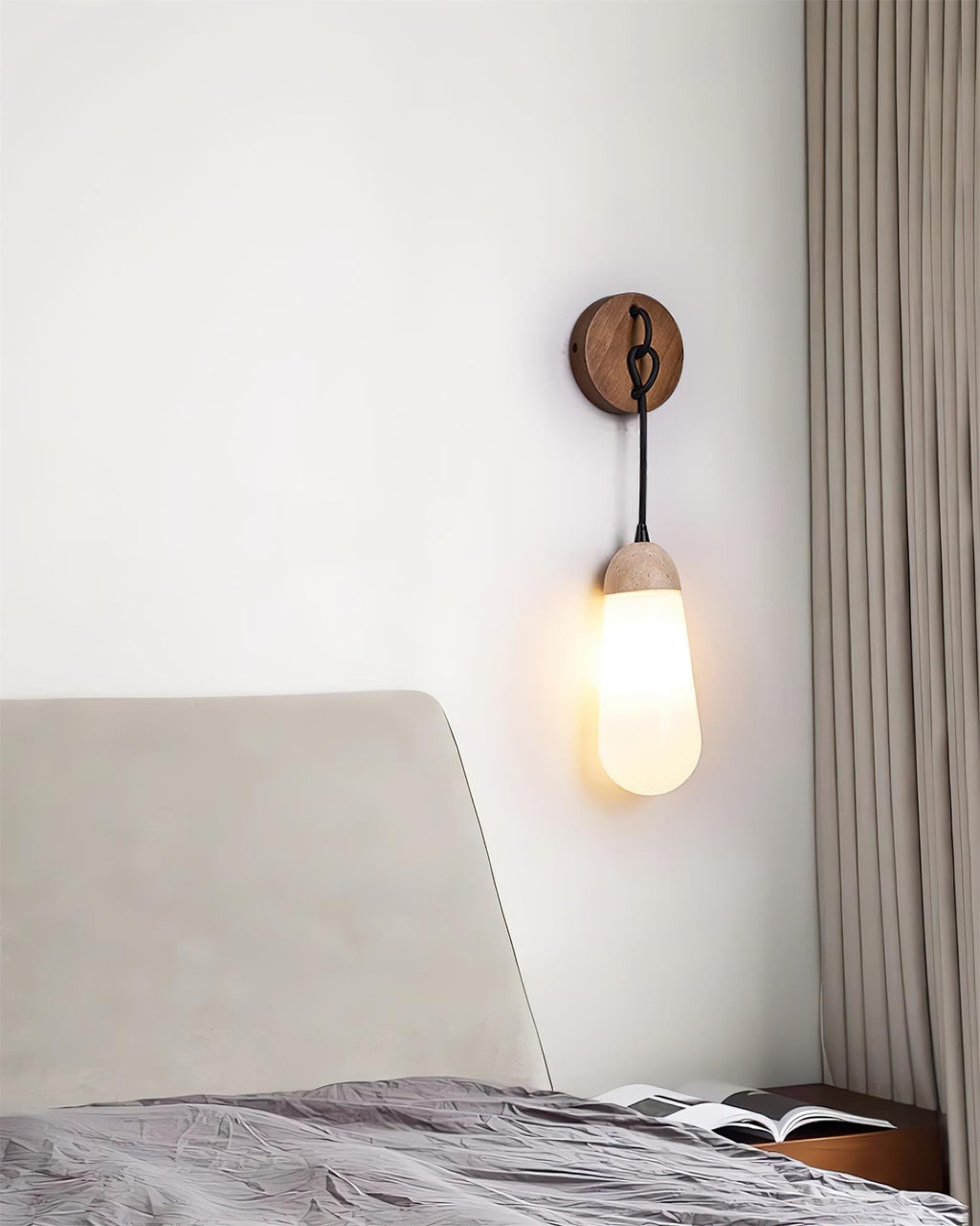 Ritta Wall Lamp Travertine  Teardrop-shaped