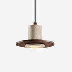 Ritta  Travertine Pendant Light Top-hat Shape