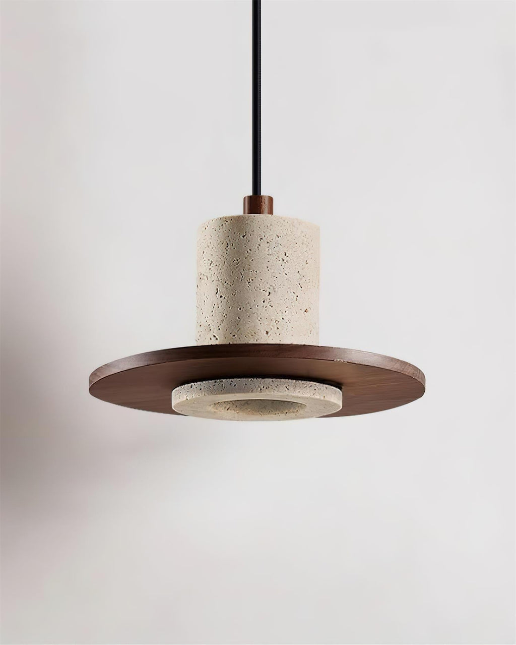 Ritta  Travertine Pendant Light Top-hat Shape