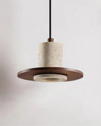Ritta  Travertine Pendant Light Top-hat Shape