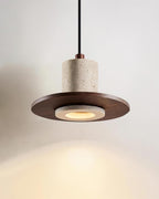 Ritta  Travertine Pendant Light Top-hat Shape