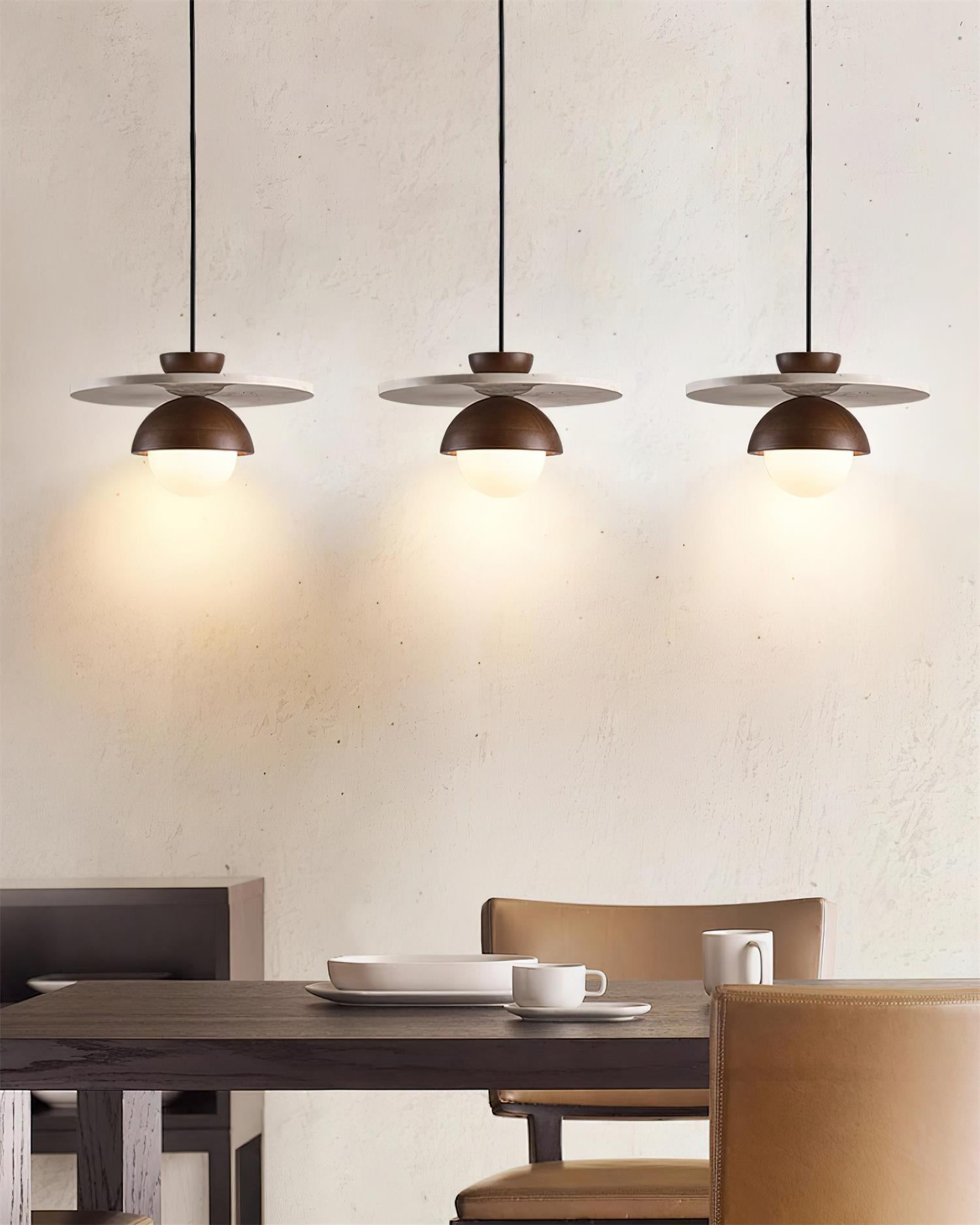 Ritta Pendant Light Glass Globe Travertine
