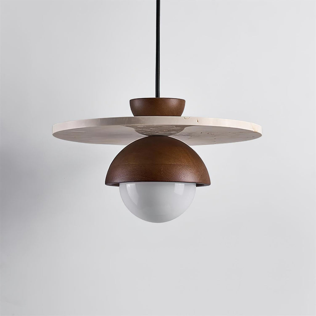 Ritta Pendant Light Glass Globe Travertine