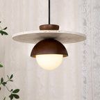 Ritta Pendant Light Glass Globe Travertine