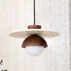 Ritta Pendant Light Glass Globe Travertine