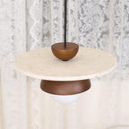 Ritta Pendant Light Glass Globe Travertine