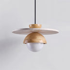Ritta Pendant Light Glass Globe Travertine