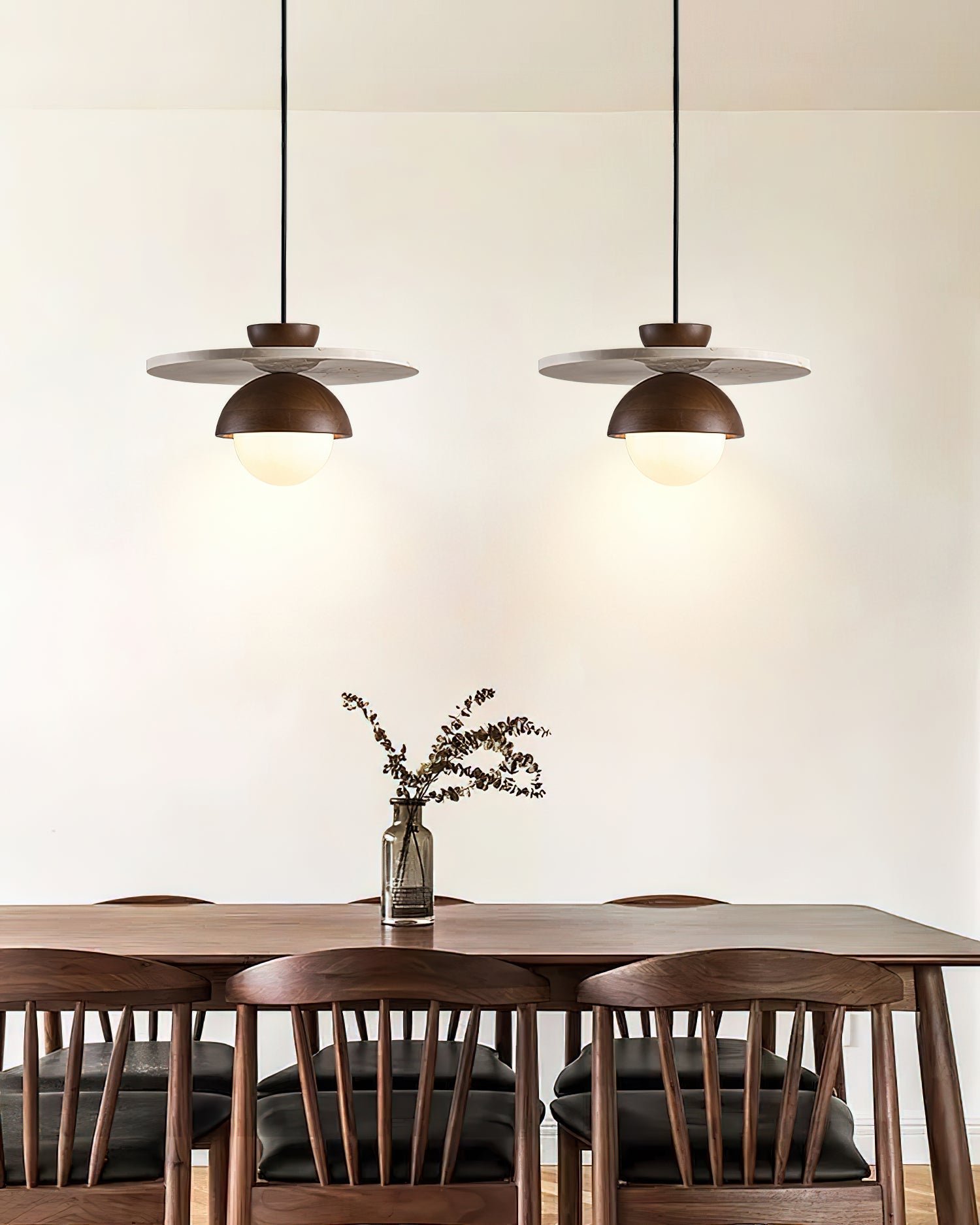 Ritta Pendant Light Glass Globe Travertine