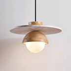 Ritta Pendant Light Glass Globe Travertine