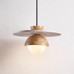 Ritta Pendant Light Glass Globe Travertine