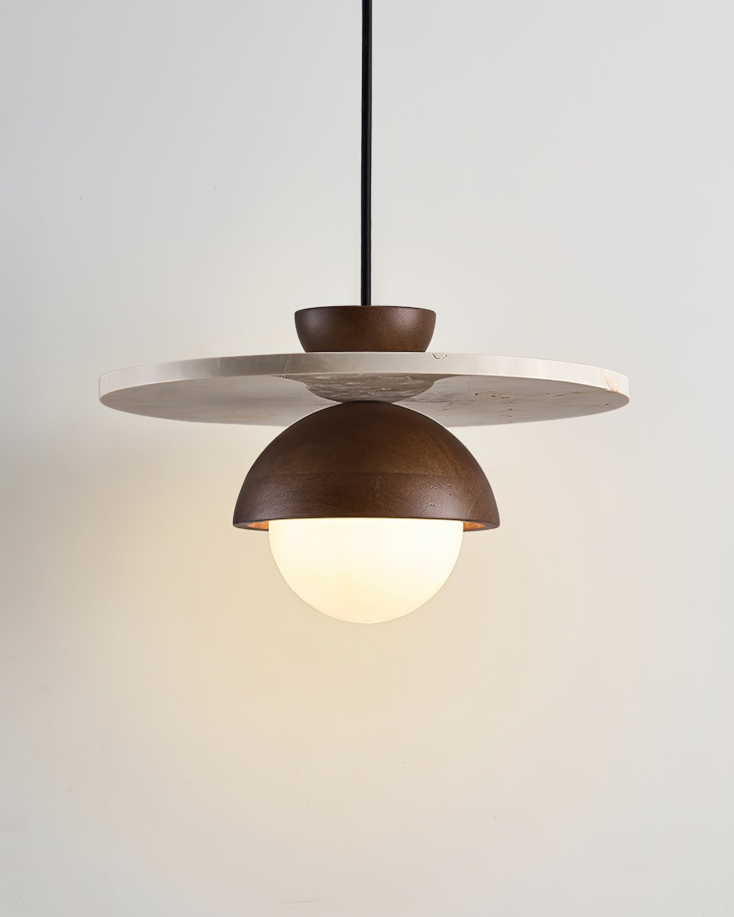 Ritta Pendant Light Glass Globe Travertine