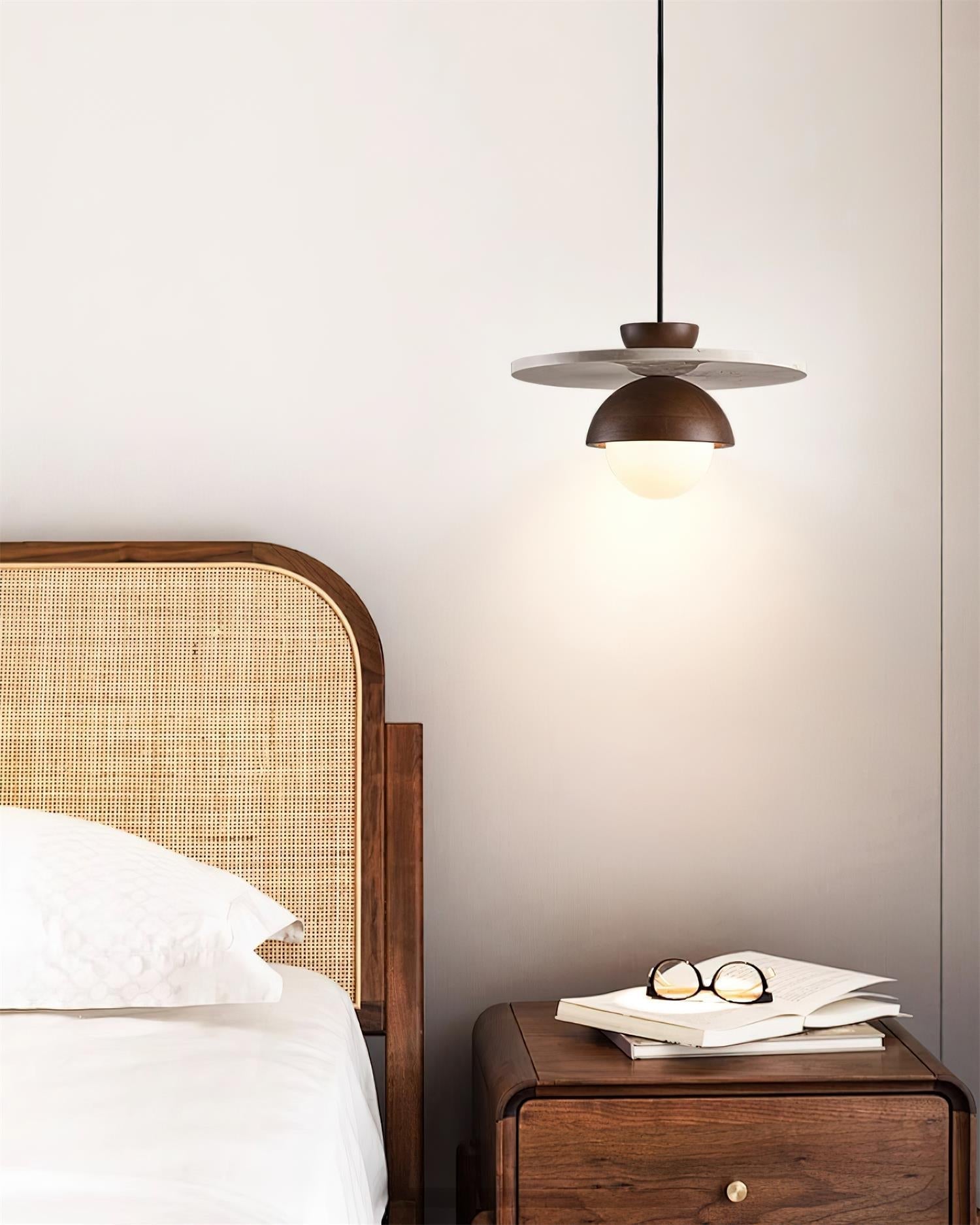 Ritta Pendant Light Glass Globe Travertine