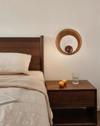 Ritta  Wall Lamp  Travertine Circular Wooden  Frame