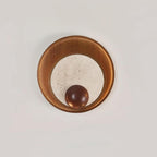Ritta  Wall Lamp  Travertine Circular Wooden  Frame