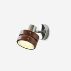 Wall Lamp Metal & Wood Barrel Shade Adjustable Warm Glow