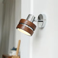 Wall Lamp Metal & Wood Barrel Shade Adjustable Warm Glow