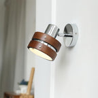 Wall Lamp Metal & Wood Barrel Shade Adjustable Warm Glow
