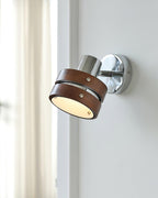 Wall Lamp Metal & Wood Barrel Shade Adjustable Warm Glow
