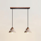 Pendant Lamp Travertine Shade Wood Modern Nordic Beige Walnut