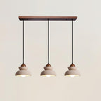 Pendant Lamp Travertine Shade Wood Modern Nordic Beige Walnut