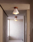 Hudon Travertine Cone Flush Mount Ceiling Light