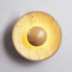 Gionne Wood & Travertine Wall Lamp