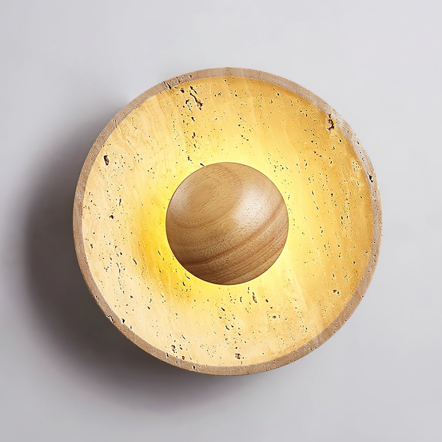 Gionne Wood & Travertine Wall Lamp