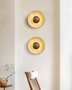 Gionne Wood & Travertine Wall Lamp