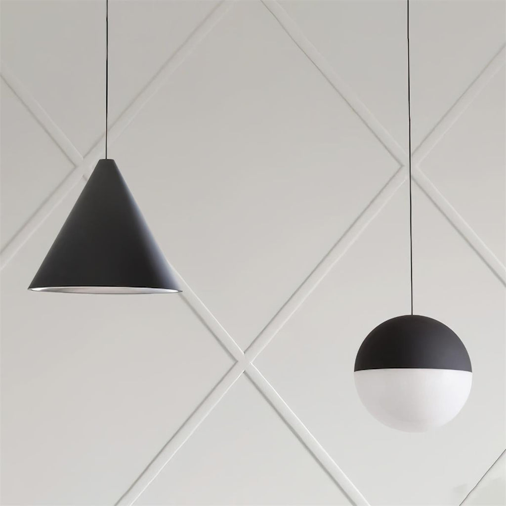 Pendant Light  Black Cone Shade Industrial