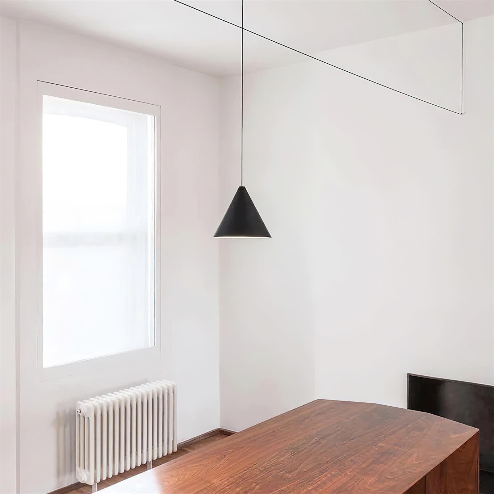 Pendant Light  Black Cone Shade Industrial