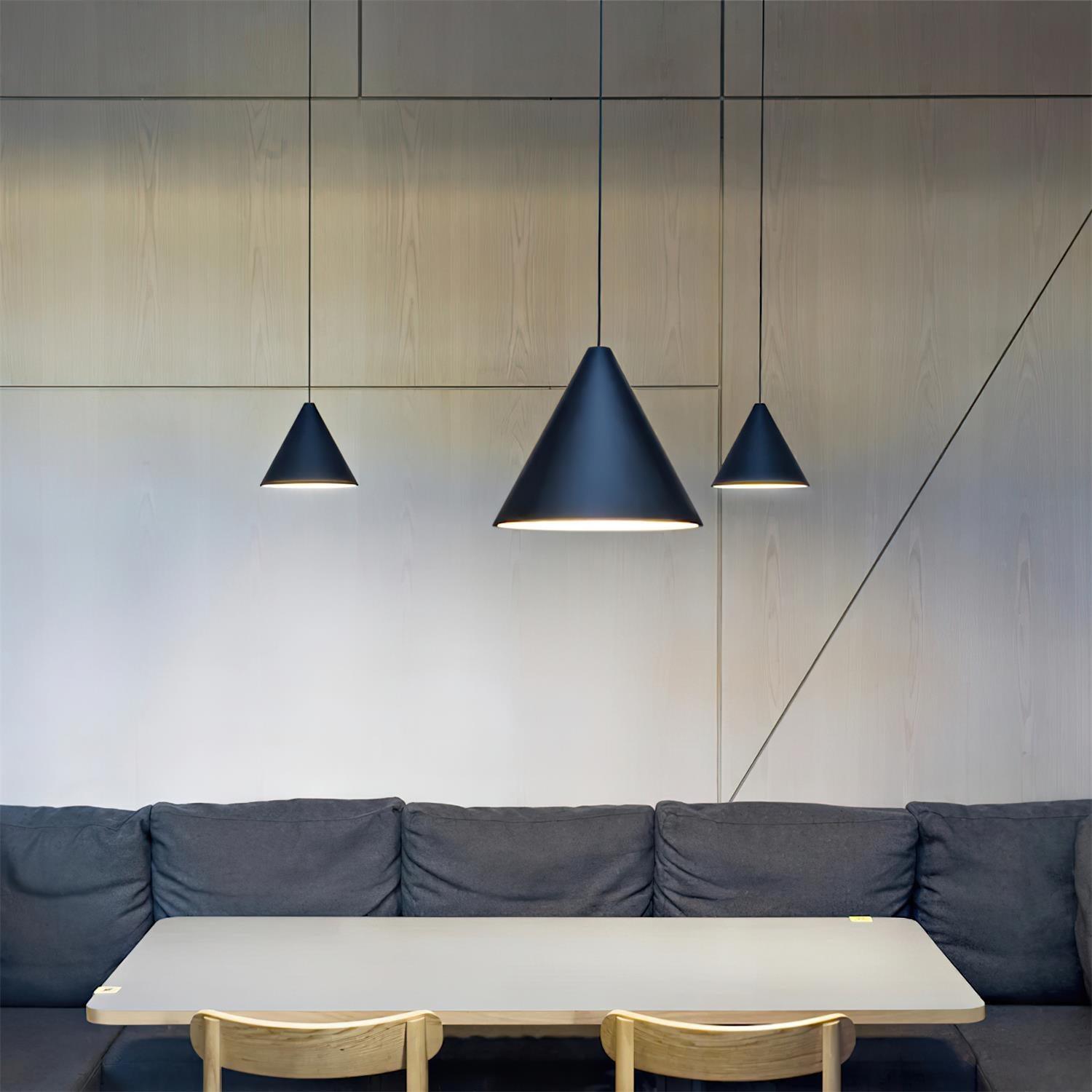 Pendant Light  Black Cone Shade Industrial