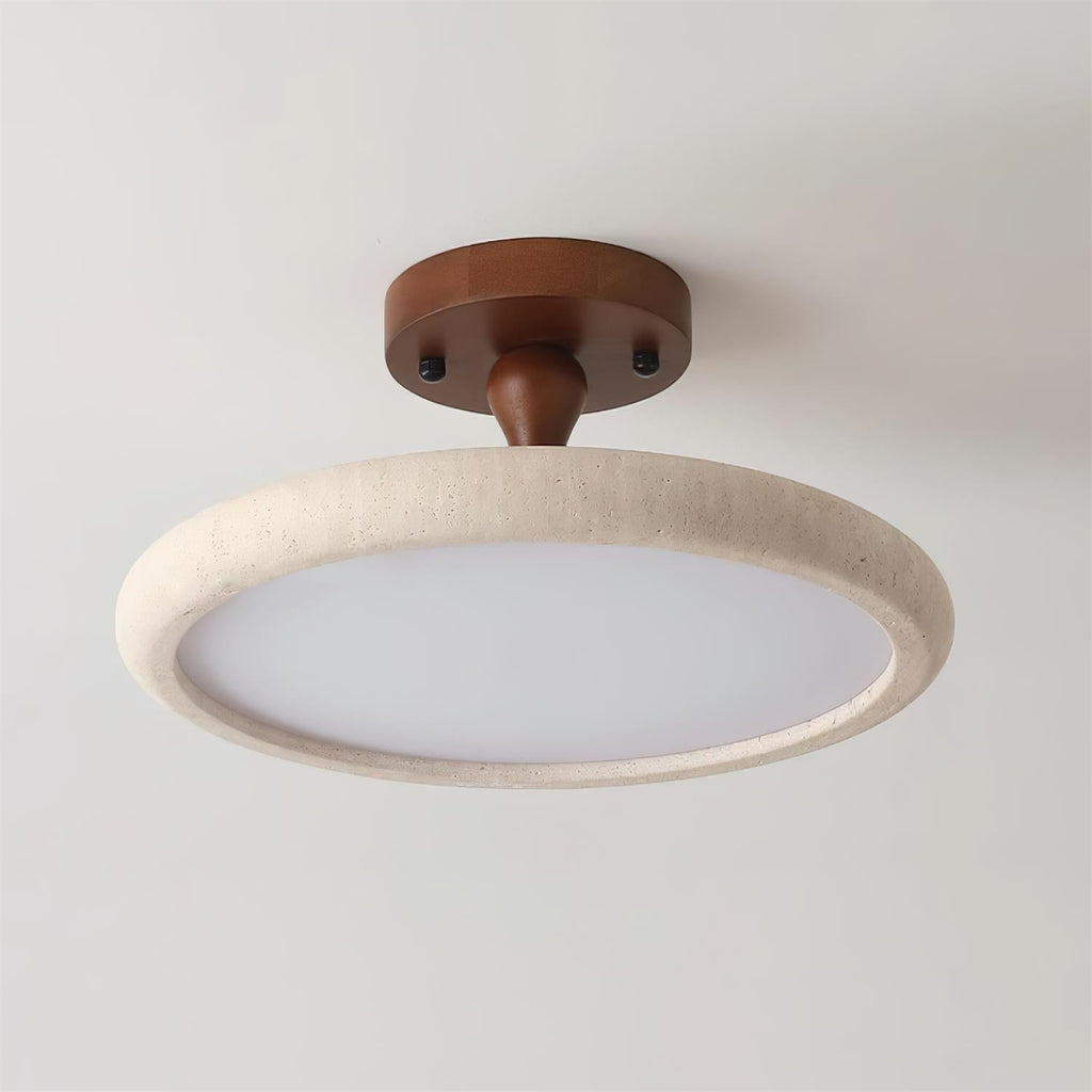 Dovai Travertine Semi Flush Ceiling Light