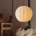 Pendant Light Silk Ribbed Globe Modern Minimalist Ambient Dining