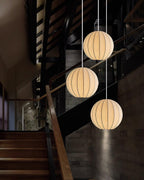 Pendant Light Silk Ribbed Globe Modern Minimalist Ambient Dining