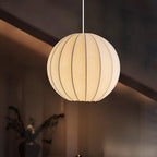 Pendant Light Silk Ribbed Globe Modern Minimalist Ambient Dining