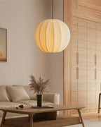 Pendant Light Silk Ribbed Globe Modern Minimalist Ambient Dining
