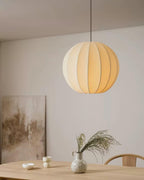 Pendant Light Silk Ribbed Globe Modern Minimalist Ambient Dining