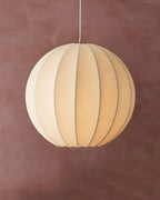 Pendant Light Silk Ribbed Globe Modern Minimalist Ambient Dining