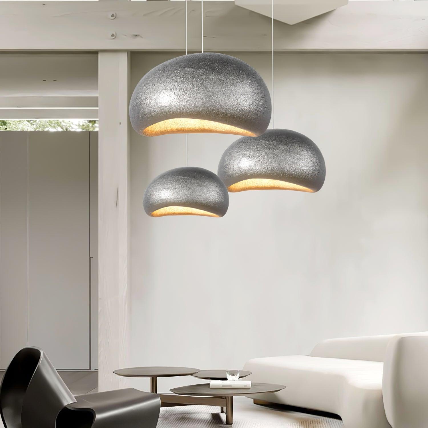 Pendant Lamp Pebble Inspired Organic Form Soft Glow Modern Artistic