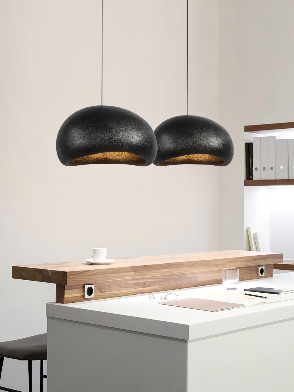 Pendant Lamp Pebble Inspired Organic Form Soft Glow Modern Artistic